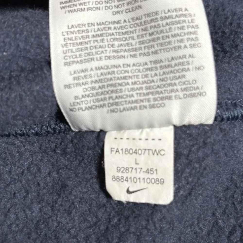 Nike Sportswear‎ Club Fleece Hoodie Sweatshirt Mens L Navy Blue Log Just Do It